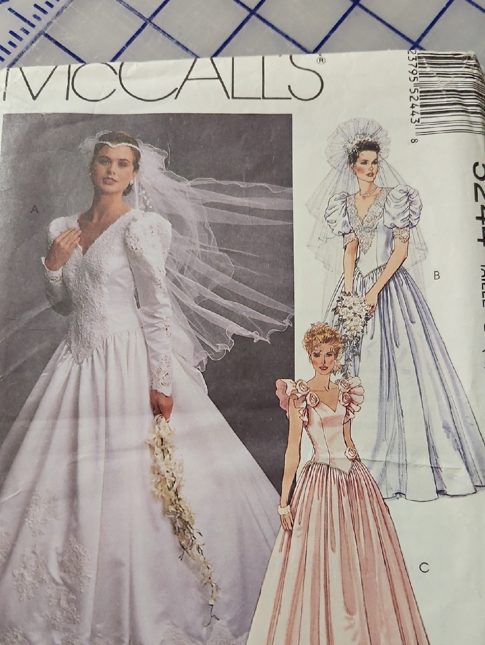 McCall's White Women's Wedding Dress Pattern - Elegant Bridal Gown